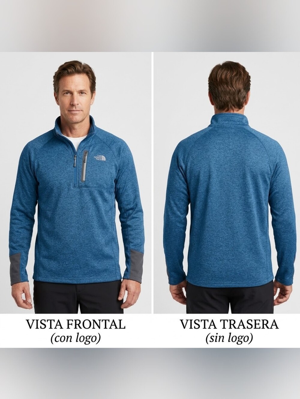 The North Face Blue Fleece 1/4 Zip Pullover Sweatshirt Men's L Mock Neck